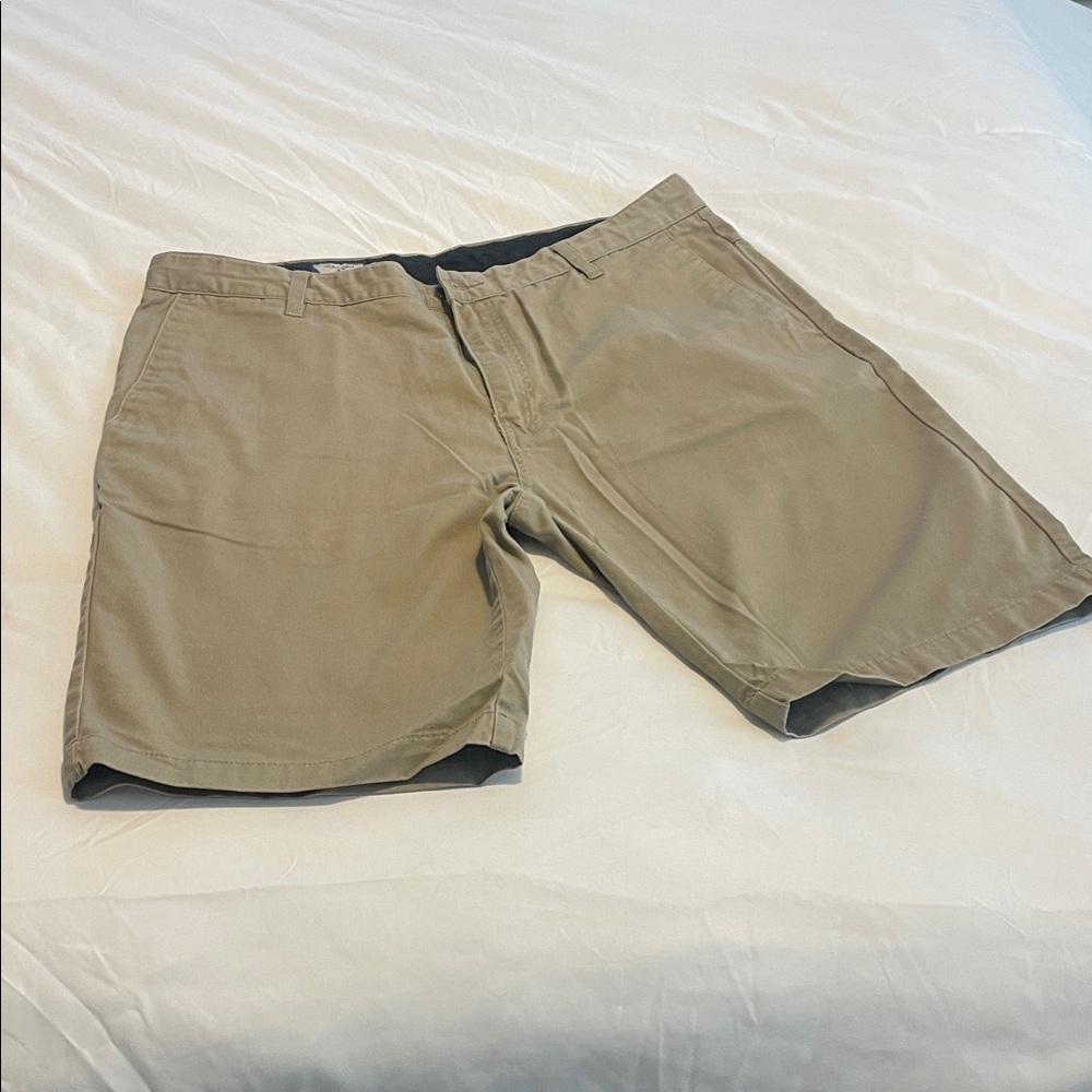 Volcom Men's Khaki Flat Front Shorts
